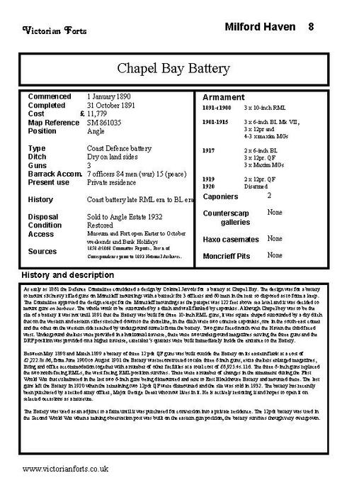 Chapel Bay Battery datasheet